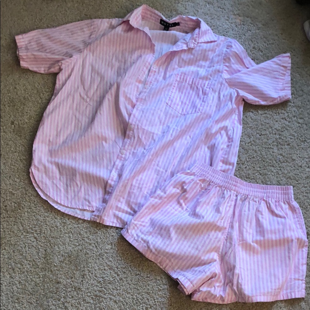 Motel Pink Striped Set Size XS/S